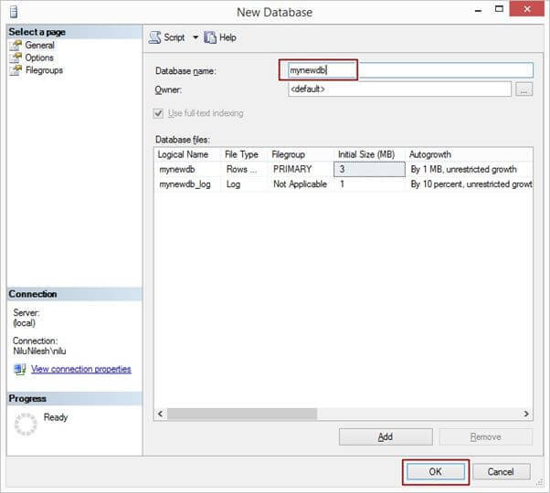 Give you database name