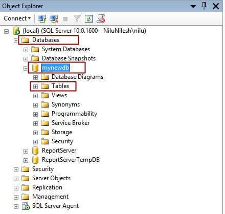 see you database under Database