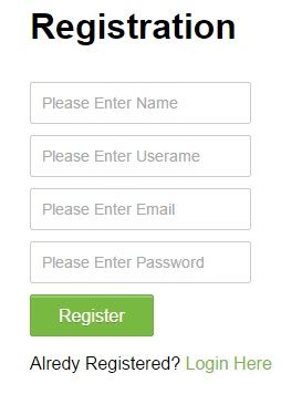 Registration Screen