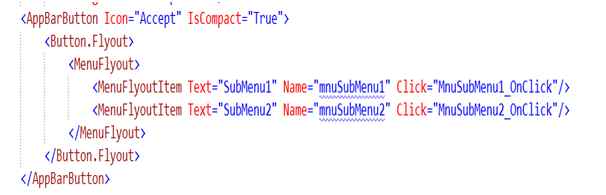 MenuFlyout 