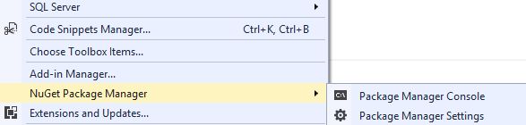 NuGet manager older 2013