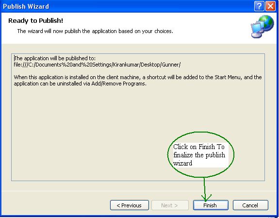 Ready to Publish wizard