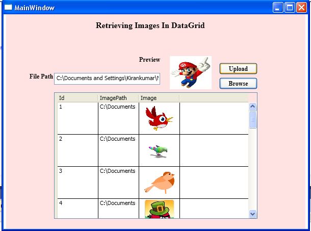 Retrieve Images in DataGrid