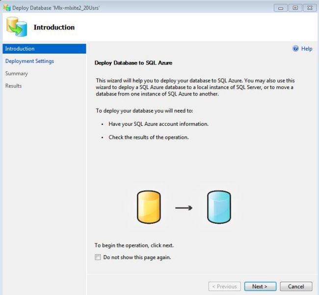 Deployment Database Window