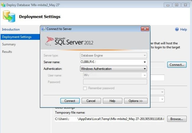 Deployment Setting with Login