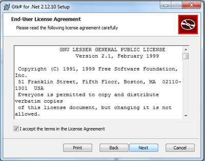 accept the license agreement