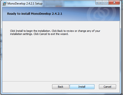 Confirm monodevelop installation