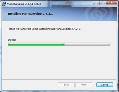 Wait for monodevelop installation