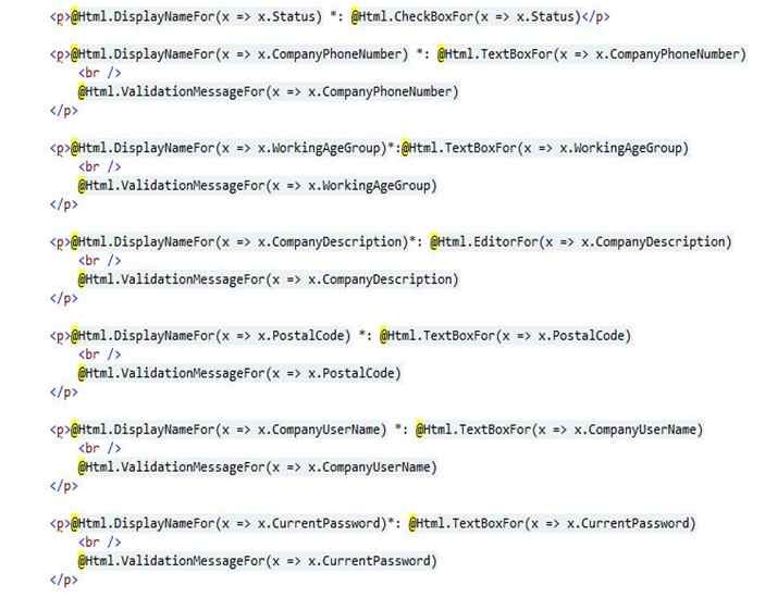 inside the BeginForm