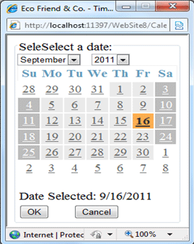 Calendar Control in ASP.NET