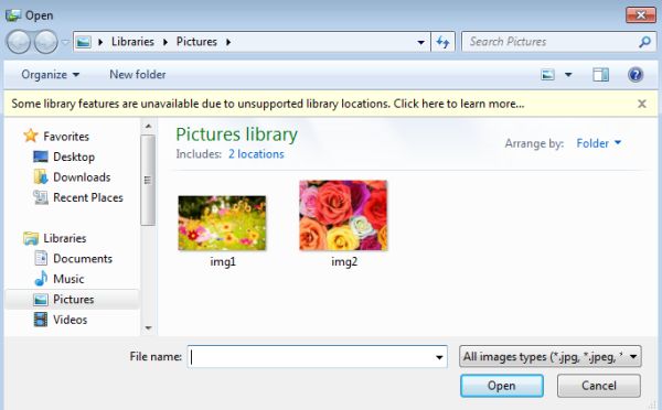 open dialogbox appear