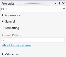 d Format Pattern Property