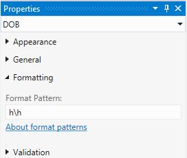 Escape Character in Format Pattern Property