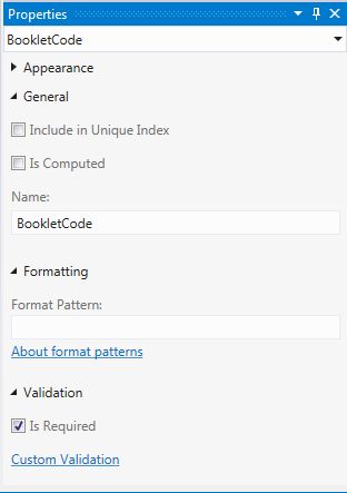 Format Pattern in Property Window