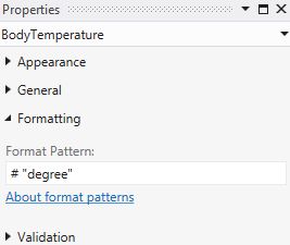 Format pattern in double codes