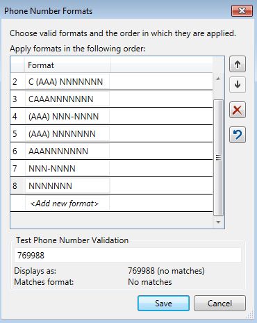six digit phone no format