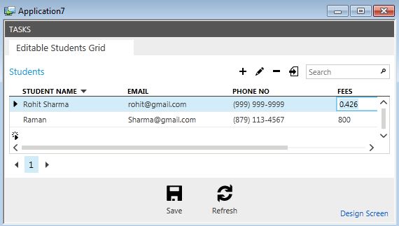 Inserting Data on Screen
