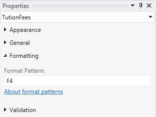F4 in Format Pattern Property Window