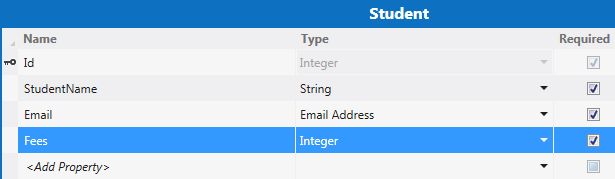 Select fees from Student Table