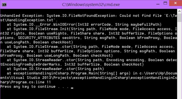 FileNotFoundException