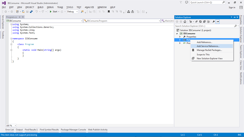 Add Service References