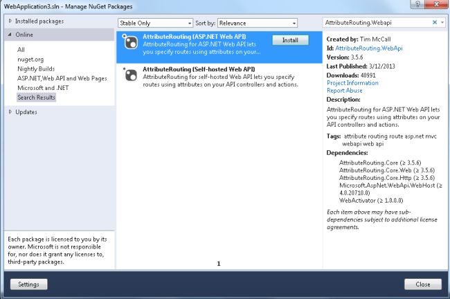 install Attribute Routing package