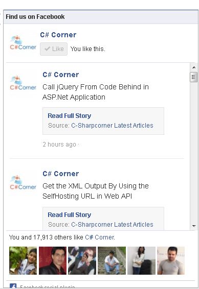 LikeBox of c-sharpcorner