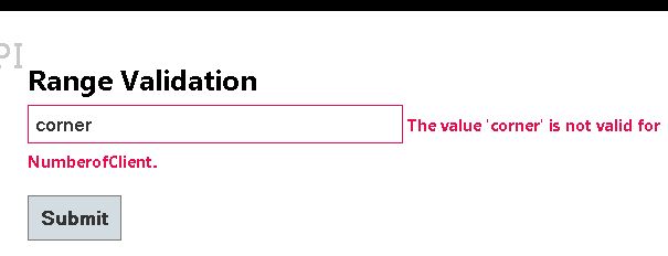 Show validation for string