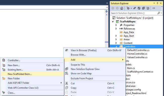 Select new Scaffolded Item