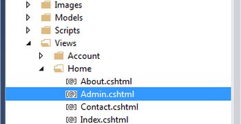 Admin View in Solution Explorer