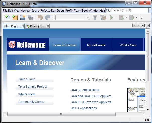 open NetBeans IDE