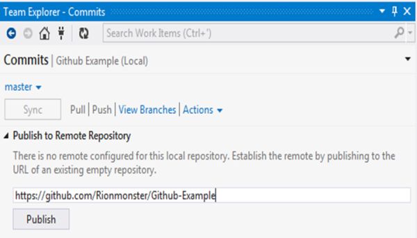 team explorer commits