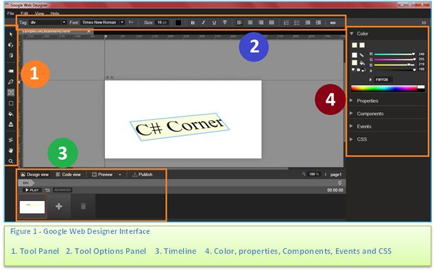 Google Web Designer Interface 