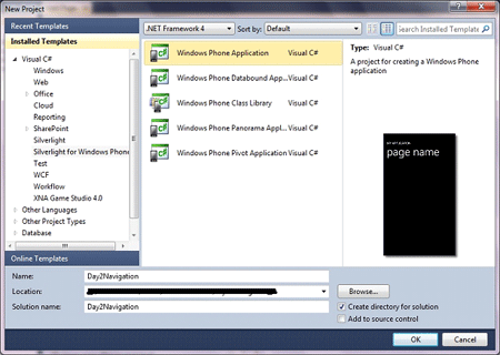 Windows phone 7 Navigation