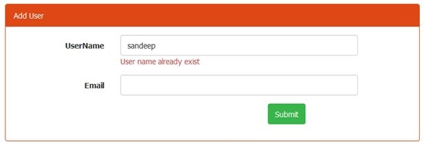 Remote validation on user name