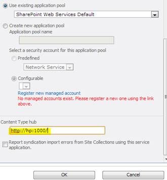 content type hub URL 
