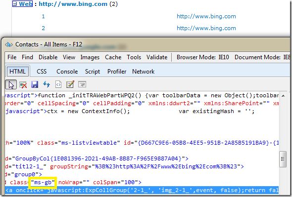 Developer Tools in Internet Explorer
