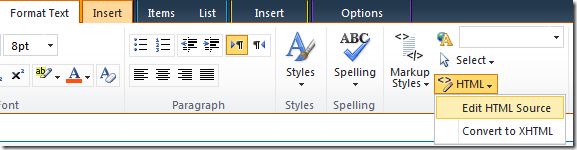 Edit HTML Source in sharepoint
