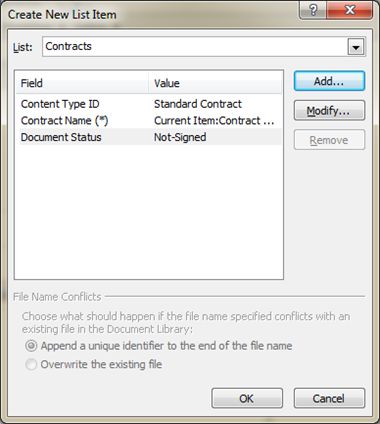 Document Status column