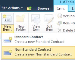 New Non-Standard Contract