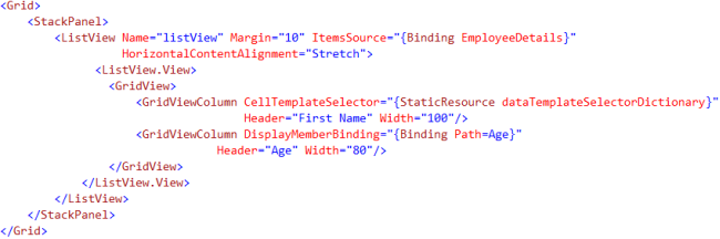 WPF ListView control