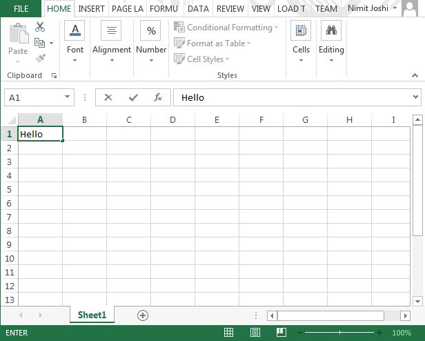 Excel Sheet 2013