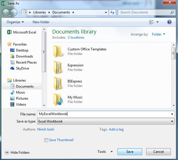 Saving Excel WorkBook