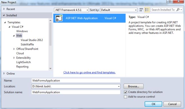 Create ASP.NET Web Application