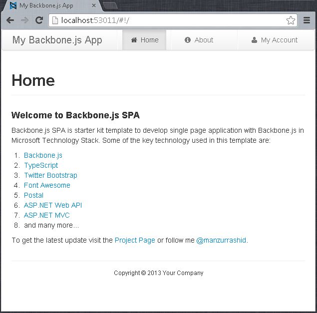 Backbone SPA Home Page