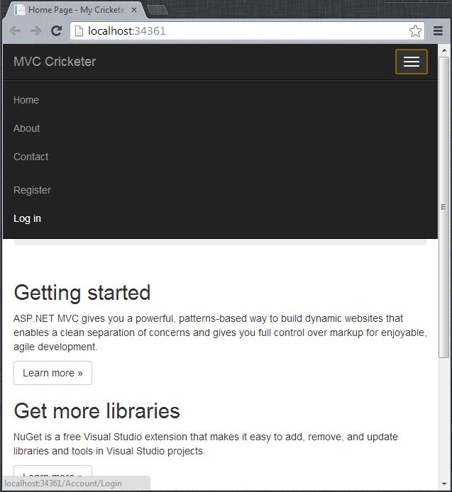 More Shorter Mvc App Home Page