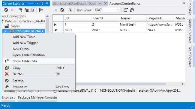External User Details