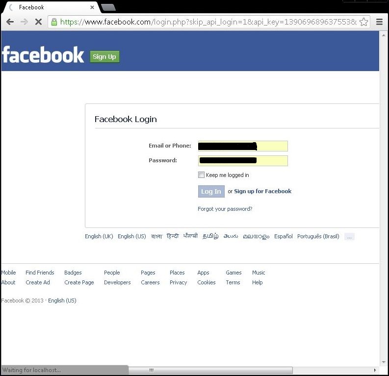 Facebook Credentials