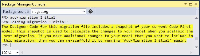 Add Migration in Package Manager Console