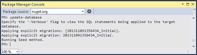Update Database in Package Manager Console